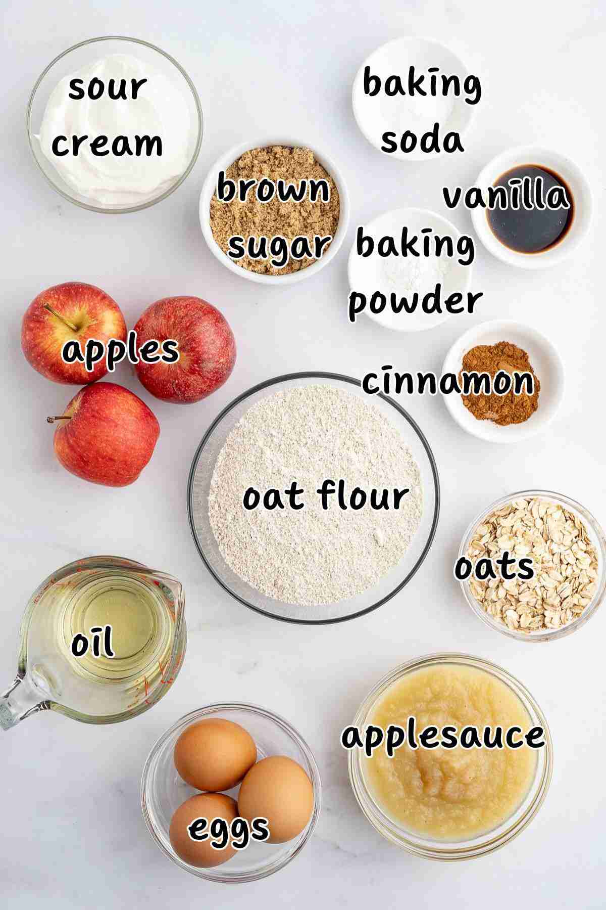 ingredients for apple oatmeal cake
