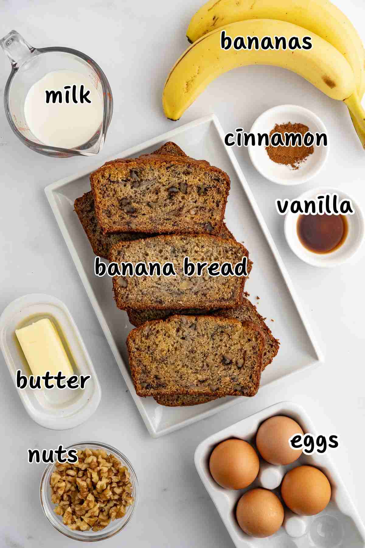 ingredient shot for banana bread french toast