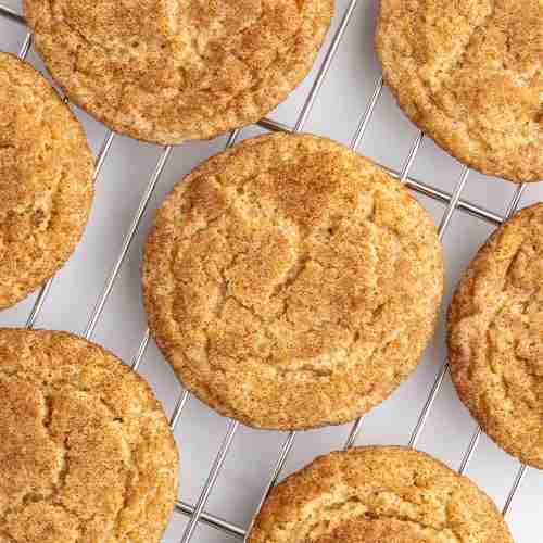 fresh milled snickerdoodles on cooling rack