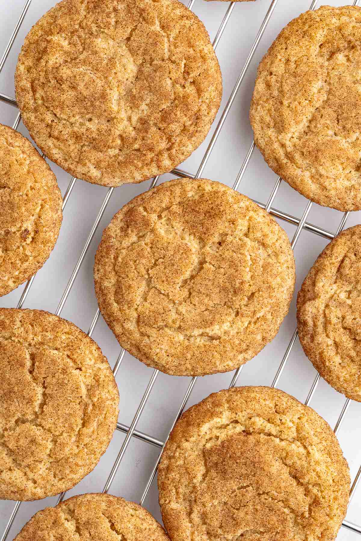 fresh milled snickerdoodles on cooling rack