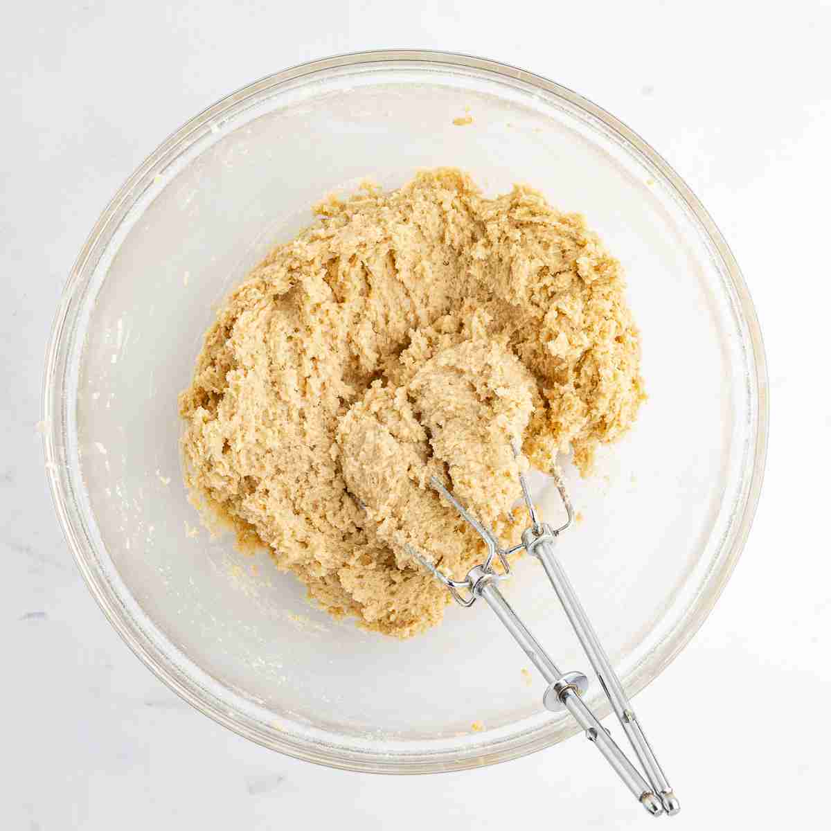 mixing bowl with finished dough for fresh milled snickerdoodles