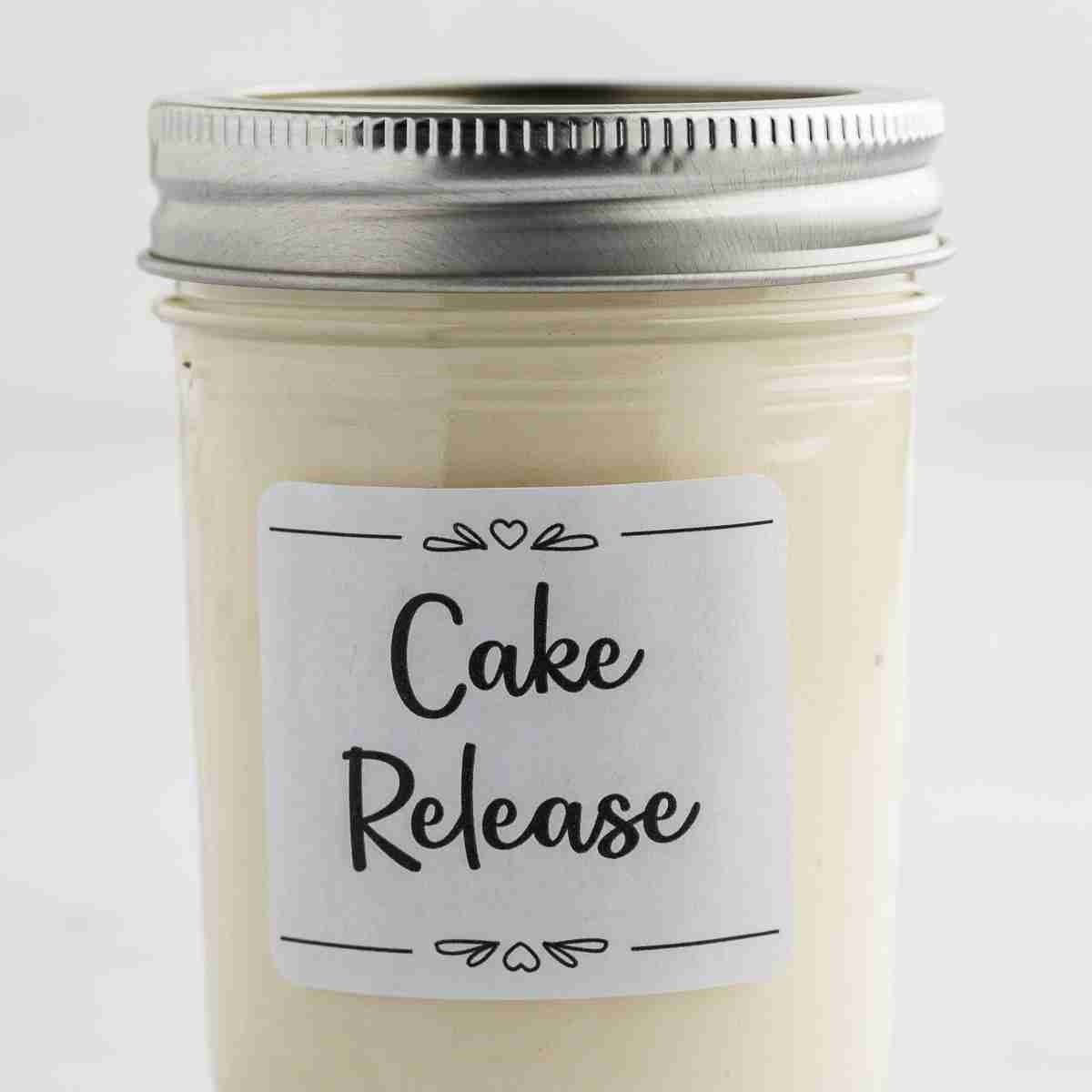a jar of cake release ready for storing